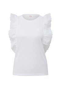 MIT VOLANTS - T-Shirt print - weiß