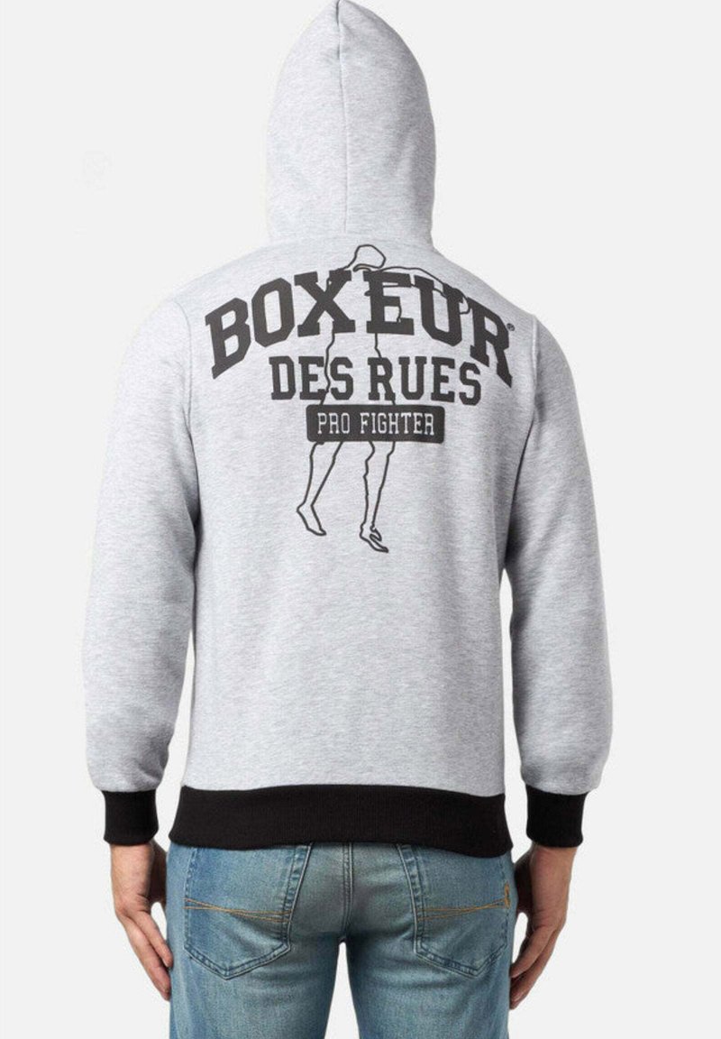 BOXEUR DES RUES - Felpa Bianca con Cappuccio E Stampa Logo Oro, Uomo, Bianco-Oro, M