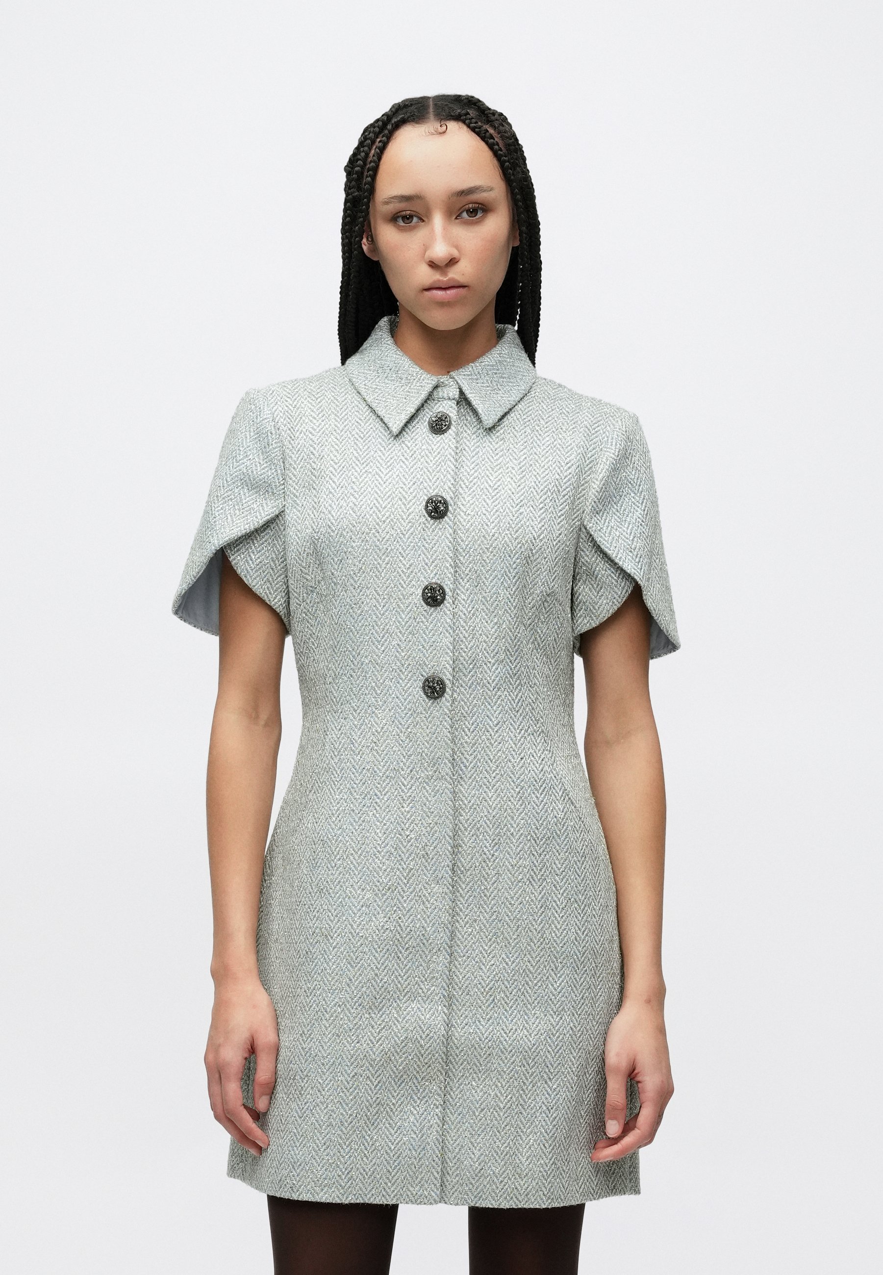 sachin and babi light blue dress White Satin Cotton Maxi Shirt Dress main image 1
