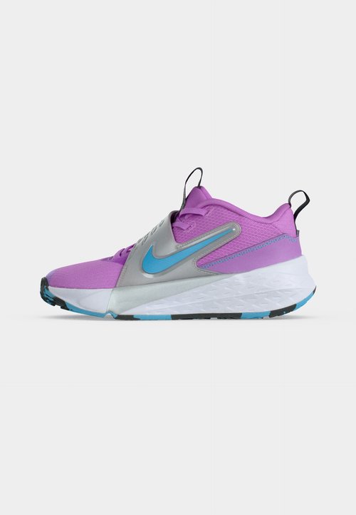Nike TEAM HUSTLE D 12 UNISEX - Basketball shoes - fuchsia glow/baltic blue/metallic silver-coloured/flat silver-coloured/dark smoke grey — foto 2