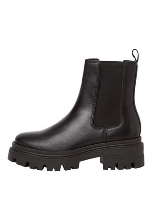 Kotníkové boty na platformě - black leather