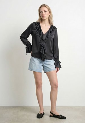 HYPEDROP, LONG SLEEVED TOP HDADELE RUFFLE TIE - Bluse - black