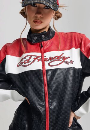 Ed Hardy, ART FOR LIFE PERFORATED MOTO - Bunda z umělé kůže - red/black