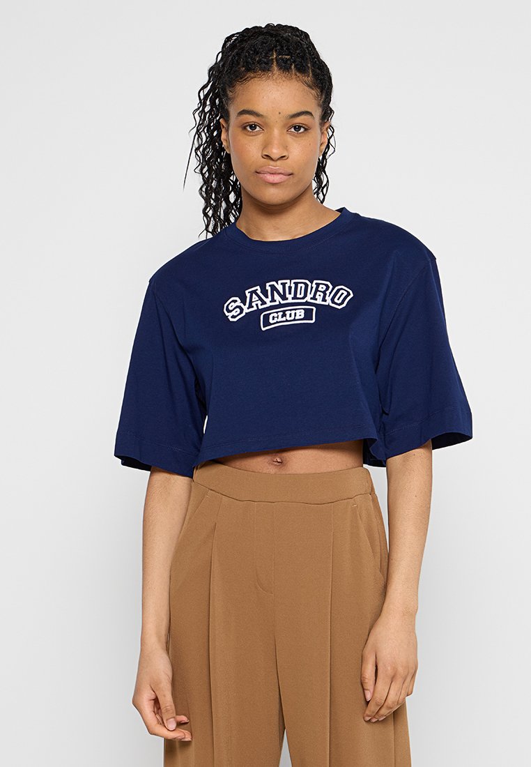 sandro T-shirt print blauw sandro T-shirt print blauw