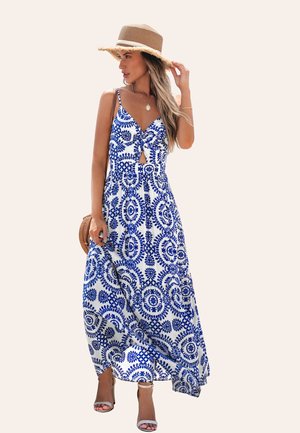 Cupshe ORNATE DIAMOND - Freizeitkleid - blue white