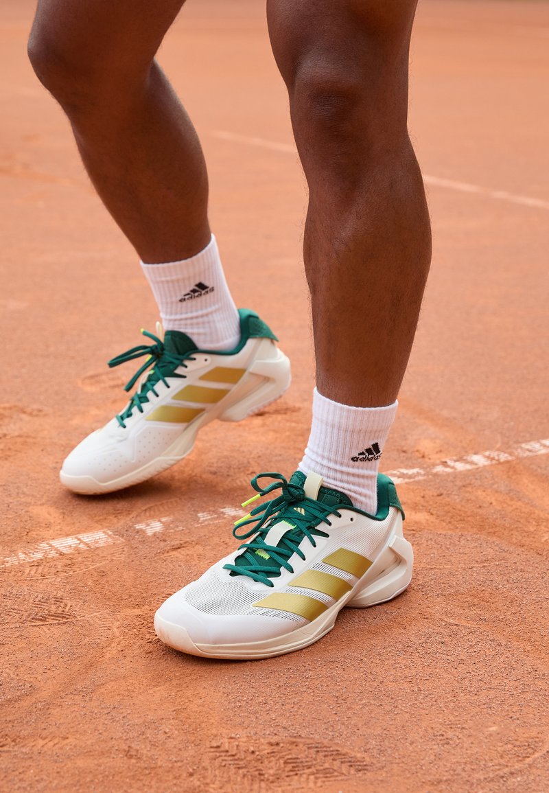 adidas gazelle silver green womens adidas Ubersonic 4 Women's Clay Court Tennis Shoes - Grey main image 0
