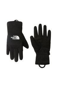 Čierne rukavice s textúrovaným úchopom na dlani, elastickým manžetom a logom The North Face. Vyrobené z mäkkého, elastického materiálu.