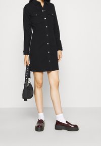 Pieces Vestido vaquero - black denim
