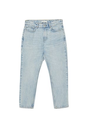 CROPPED EFFETTO SLAVATO - Jeans Tapered Fit - blu
