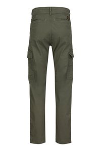 Olijf groene cargo broek van katoen, met meerdere zijzakken, achterzakken en een recht gesneden ontwerp met zichtbare stiksels.