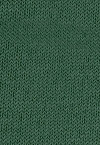 Texture di un tessuto a maglia verde scuro, caratterizzato da un motivo liscio e uniforme, adatto per abbigliamento o applicazioni tessili.