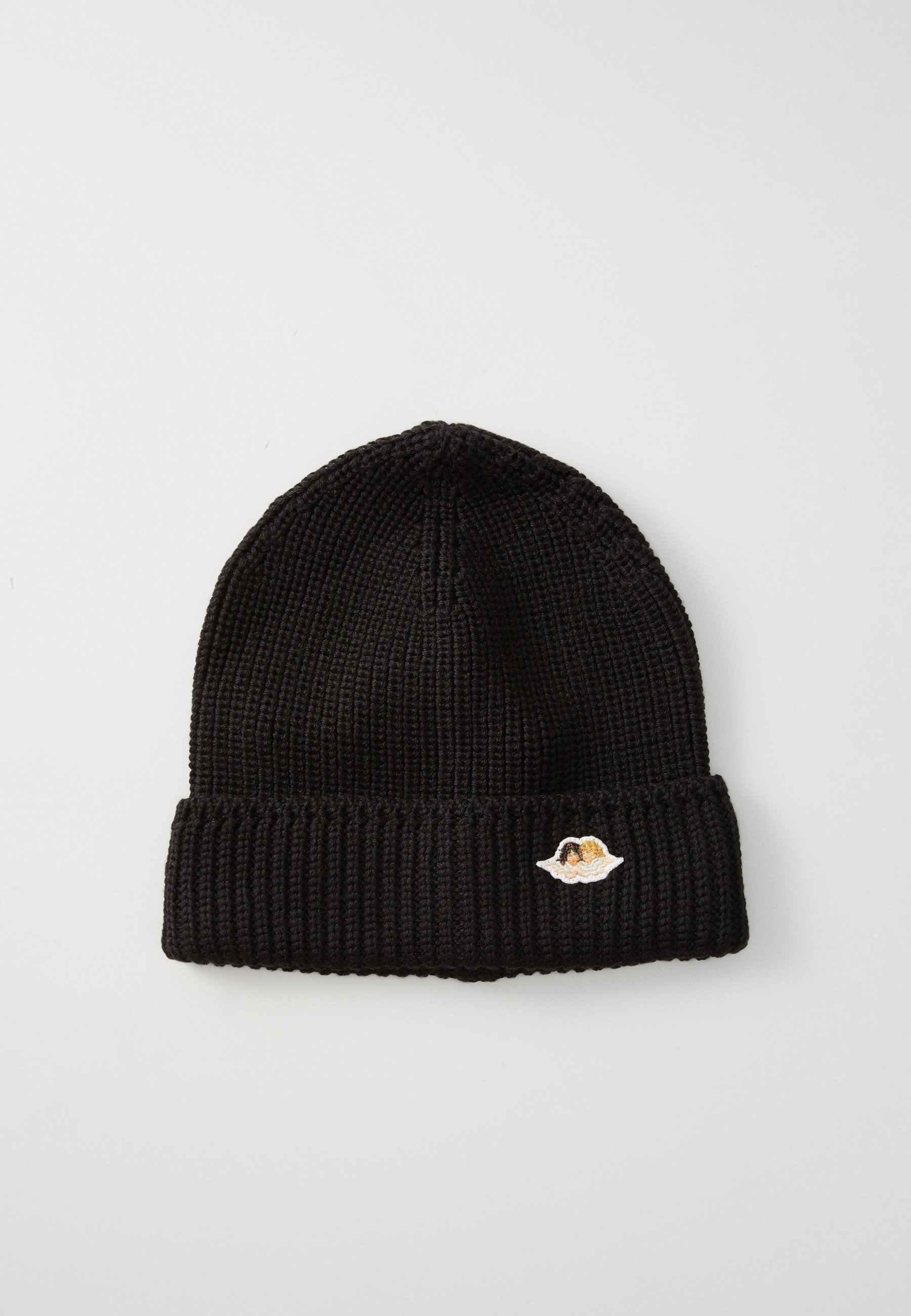 Fiorucci Black Ribbed Beanie with Light Blue Patch Logo Fiorucci Icon Angels Rib Beanie Blue Beanies Fiorucci main image 3
