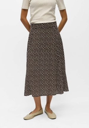 Object MIDIROCK GEMUSTERTER - Jupe trapèze - seal brown