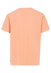 Korte mouwen t-shirt in lichtperzik kleur, gemaakt van zachte katoen. Eenvoudig ontwerp met een ronde hals en geen zichtbare patronen of accenten.
