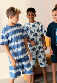 Next 3 PACK - REGULAR FIT - Pyžamo - navy white tie dye surf
