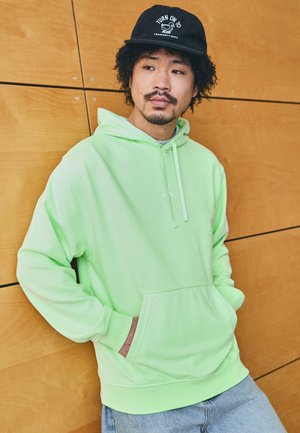 Felpa con cappuccio - vapor green/white