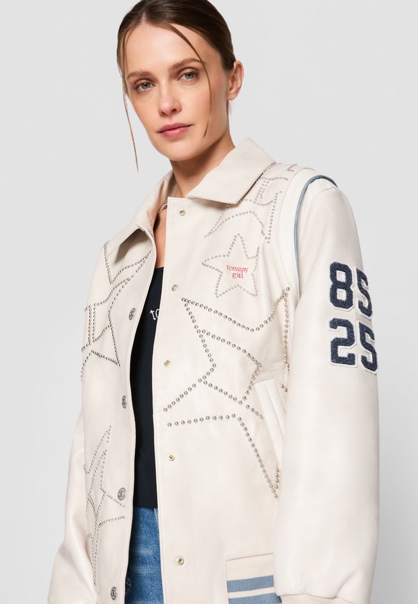 GIRL PRESS JACKET - Leather jacket - ecru3