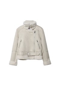 Stradivarius Bunda z umělé kůže - off-white