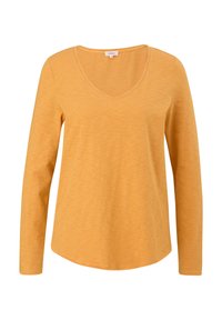 s.Oliver LONGSLEEVE MET SLUBSTRUCTUUR - Langarmshirt - honiggelb