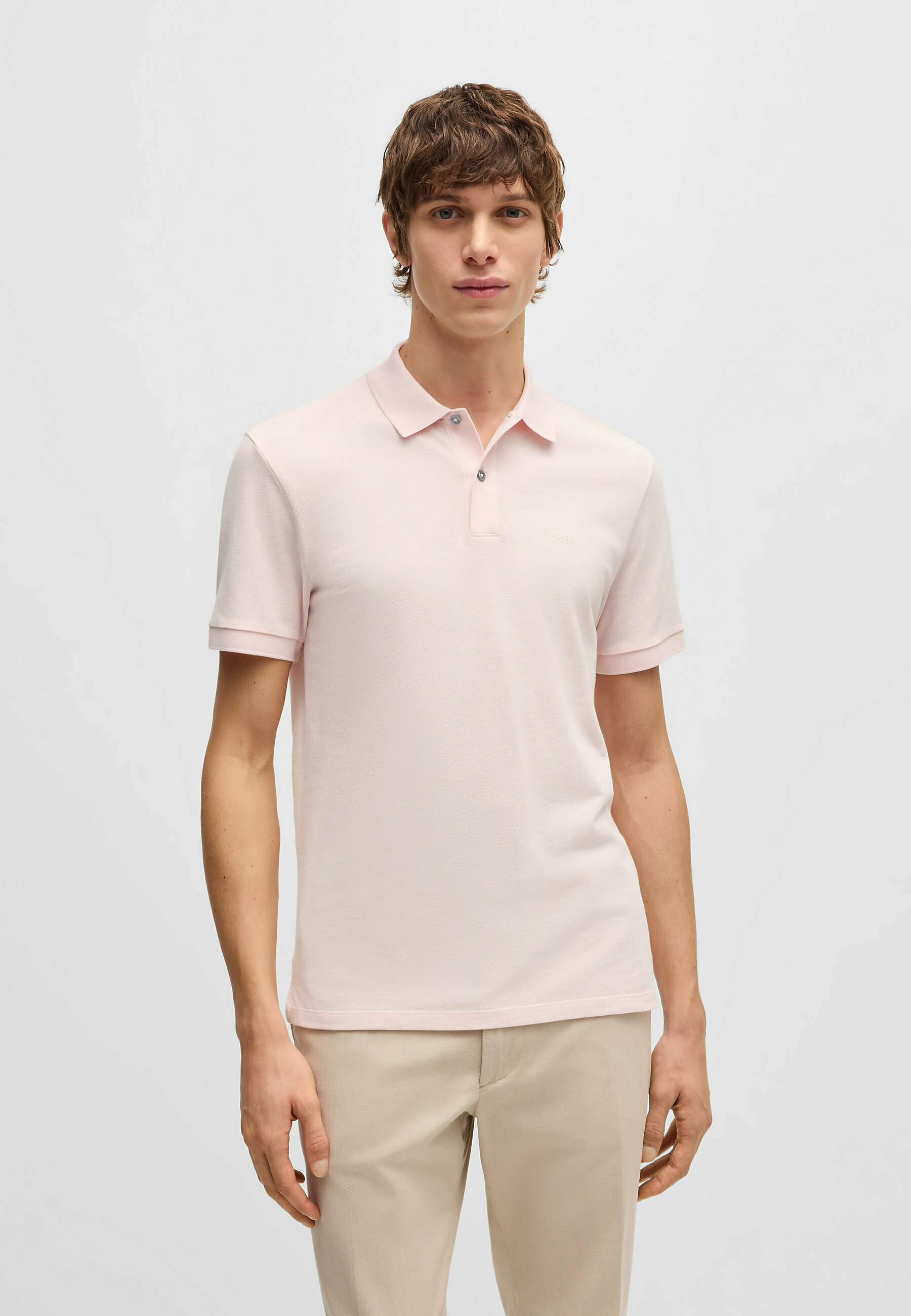 BOSS PALLAS Polo shirt light pink eight/pink