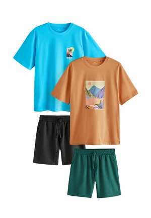 SET 2 PACK - Nachtwäsche Set - blue orange amalfi