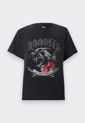 T-Shirt print - black washed