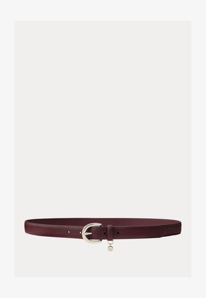 Lauren Ralph Lauren, CHARM CROSSHATCH LEATHER BELT - Колан - dark garnet