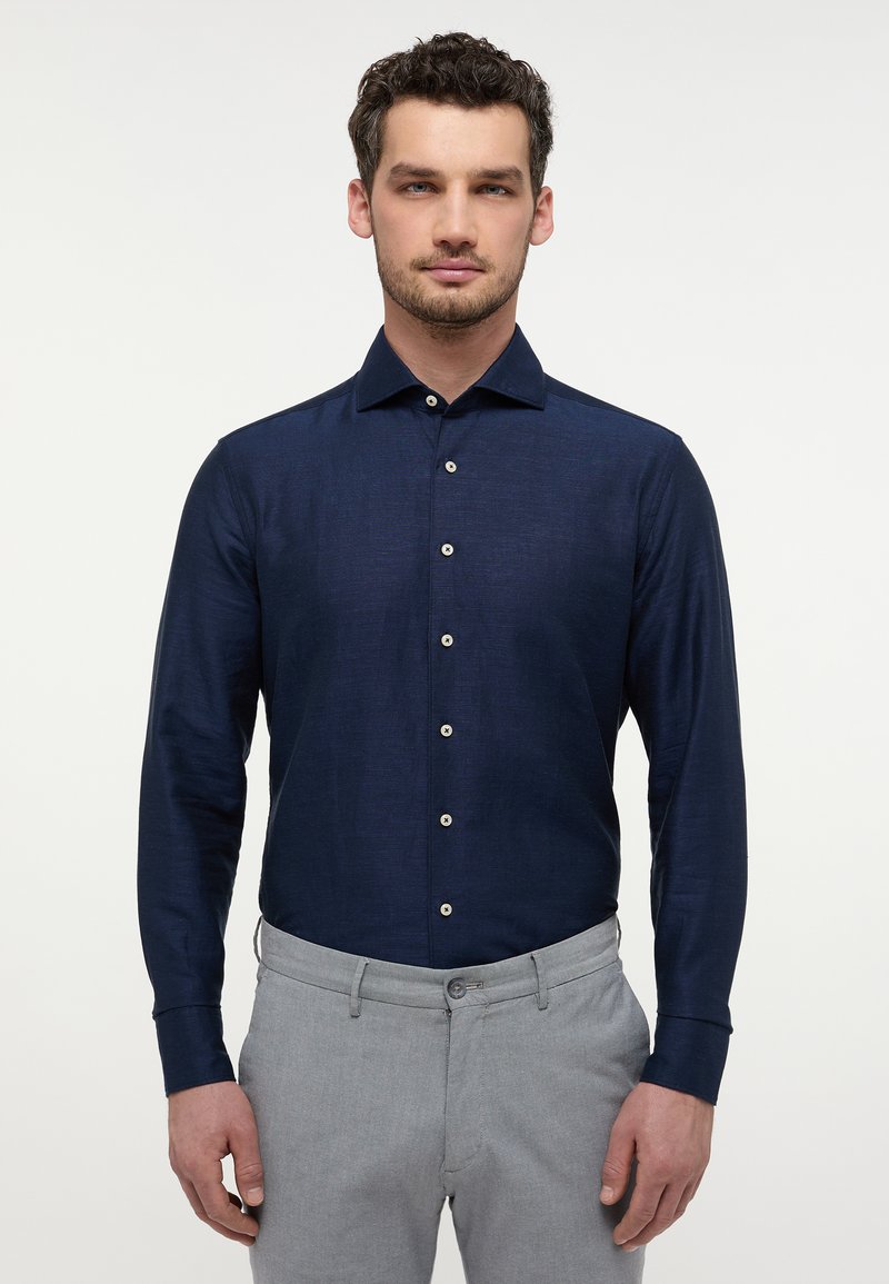 Eterna LINEN SHIRT - SLIM FIT - Camicia elegante - midnight