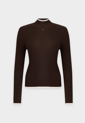 sandro, SFPPU02913 - HAUT COL ROULE+RIB+ML+FINITION CONTRAST - Pullover - marron