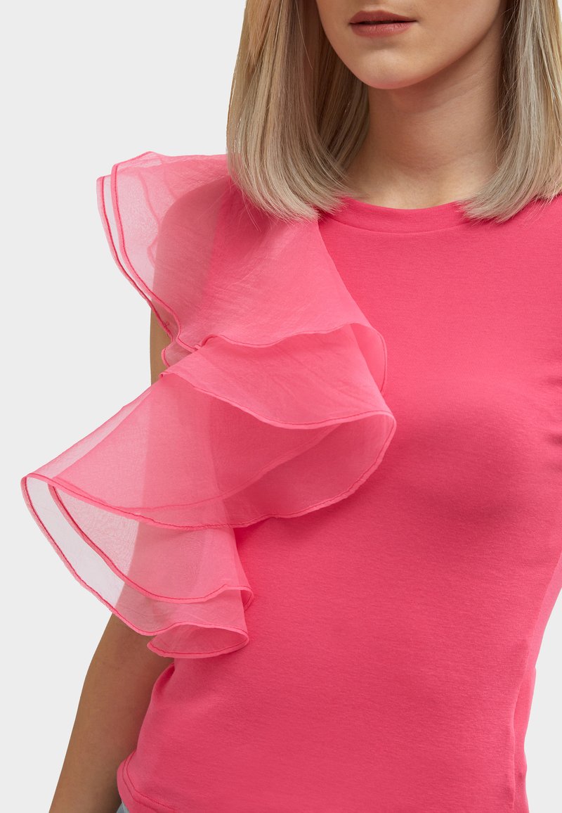 Damen T-Shirts | INFLUENCER ORGANZA RUFFLE T-Shirt basic orchid/pink - JK35972 Damen T-Shirts | INFLUENCER ORGANZA RUFFLE T-Shirt basic orchid/pink - JK35972