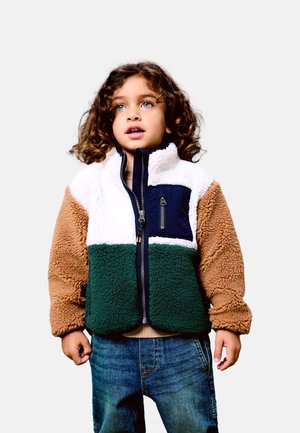 Name it, NMMMACEY TEDDY JACKET BLOCK - Fleecejacke - jungle green