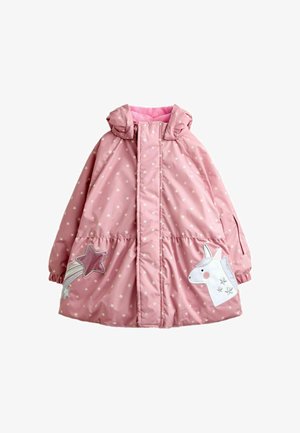 JoJo Maman Bébé, PEPLUM PUFFER JACKET - Wintermantel - pink unicorn