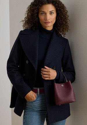 Lauren Ralph Lauren, CROSSHATCH SMALL REESE BUCKET BAG - Håndtasker - dark garnet