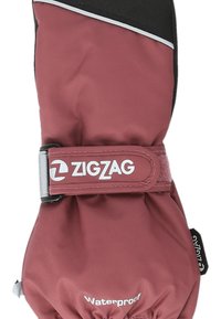 Gant imperméable rouge avec une fermeture par sangle logo, partie supérieure noire contrastante et poignet élastiqué pour un maintien sûr.
