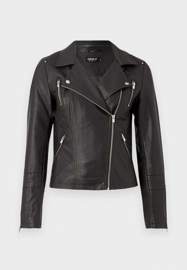 ONLGEMMA BIKER  - Faux leather jacket - chocolate torte2