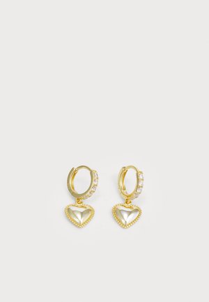HEART HUGGIE DROP EARRINGS - Boucles d'oreilles - gold-coloured