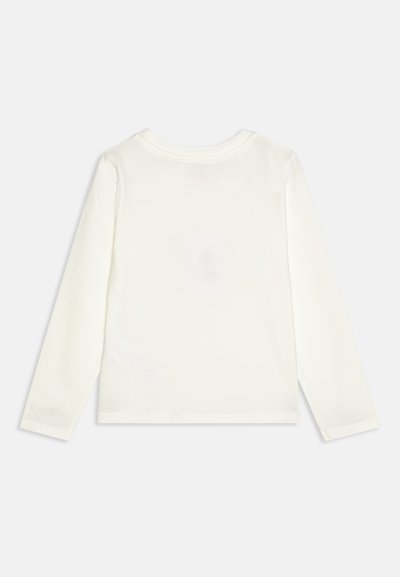 Long-sleeve shirt in off-white, made from soft cotton. Features a crew neckline and simple design with no visible graphics or patterns.