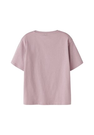 Roze katoenen t-shirt met korte mouwen, ronde halslijn en subtiele textuurdetails op de mouwen. Glad afwerking, relaxte pasvorm.