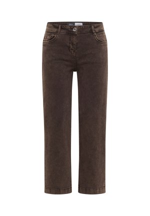 Cecil, 7/8 HIGH-WAIST JEANS IN A LOOSE FIT, ciemnobrązowy