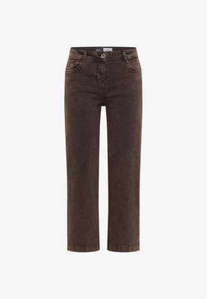 Cecil, 7/8 HIGH-WAIST JEANS IN A LOOSE FIT, ciemnobrązowy