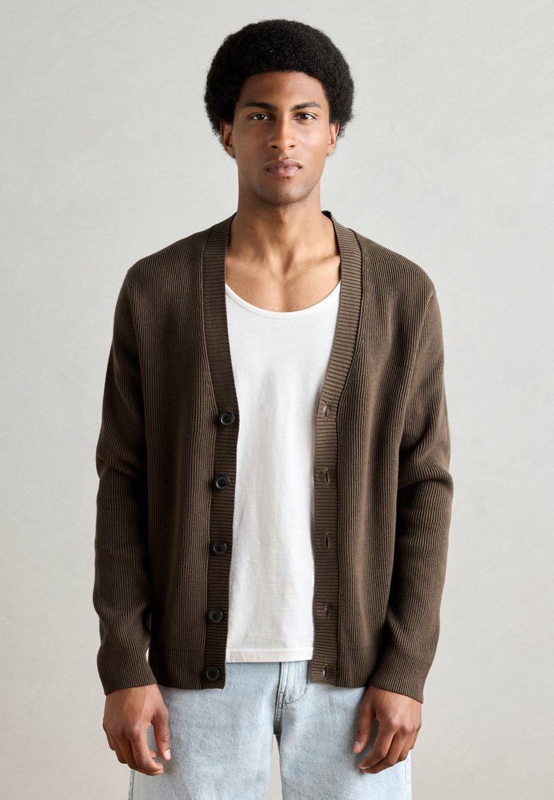 Lindbergh BUTTON CARDIGAN - Kardigán - brown