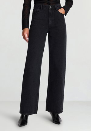 LUNGO APPLICAZIONI - Jean boyfriend - nero denim
