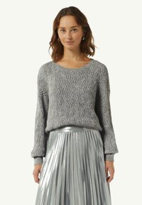 comma MIT ZOPFMUSTER - Strickpullover - graphit