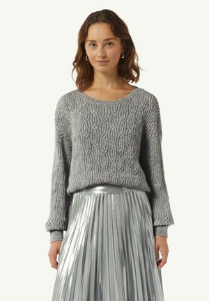 comma MIT ZOPFMUSTER - Strickpullover - graphit