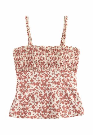 Next Bikini top - pink cream floral