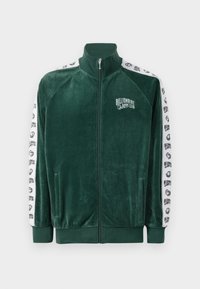 SMALL ARCH LOGO TAPED - Športna jopa s kapuco na zadrgo - dark green