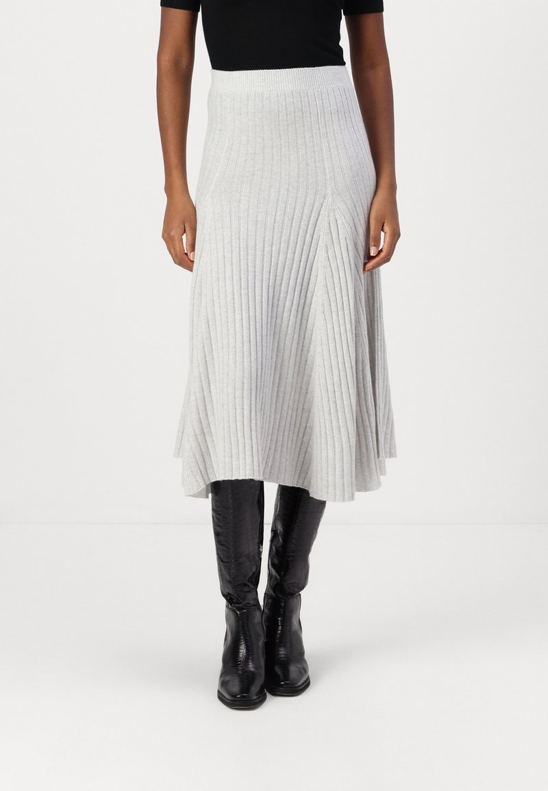 pure cashmere FLARED SKIRT - sukňa v tvare A - light grey