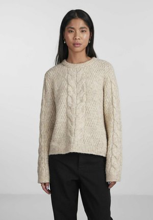 Pieces PCNINA LS O-NECK NOOS BC - Trui - birch