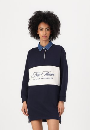 HEAVY RUGGER DRESS - Day dress - evening blue