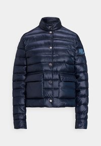 METALLIC QUILTED DOWN COAT - Dunjacka - navy